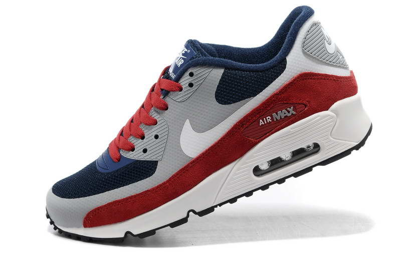 Air Max 90 Hyperfuse chaussures des femmes de fourrure Dk bleu rouge (4)